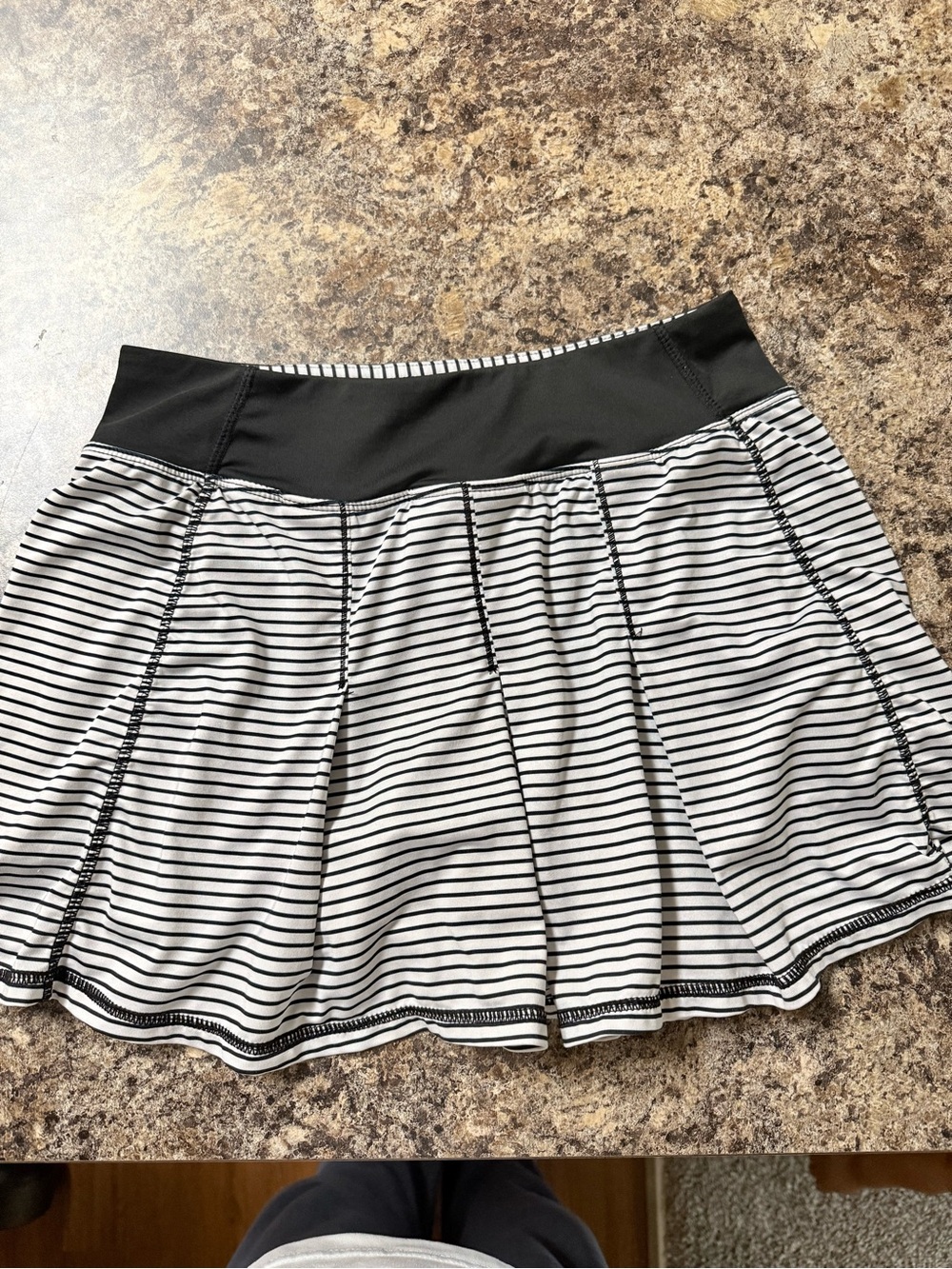 Kyodan Black & White Striped Skater Skirt